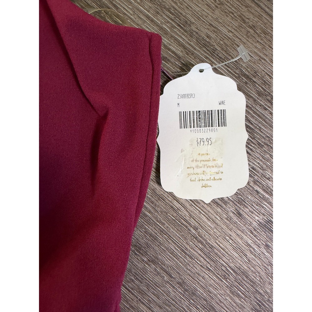 Altar'd State Wine Burgundy Tiered Mini Dress Bow Back Cutout NWT Size Medium - Picture 2 of 10